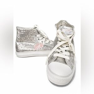 NWT-Gotta Flurt Silver Sequin women’s High-Top Sneakers